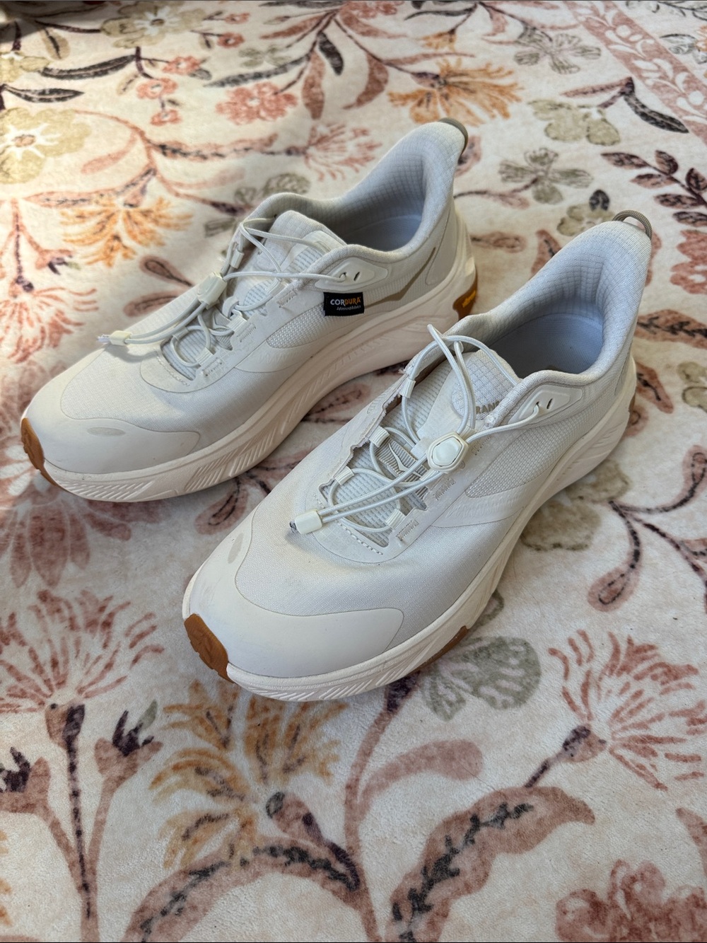 Hoka Women's White Athletic Slip-On Sneakers with Toggle Lacing